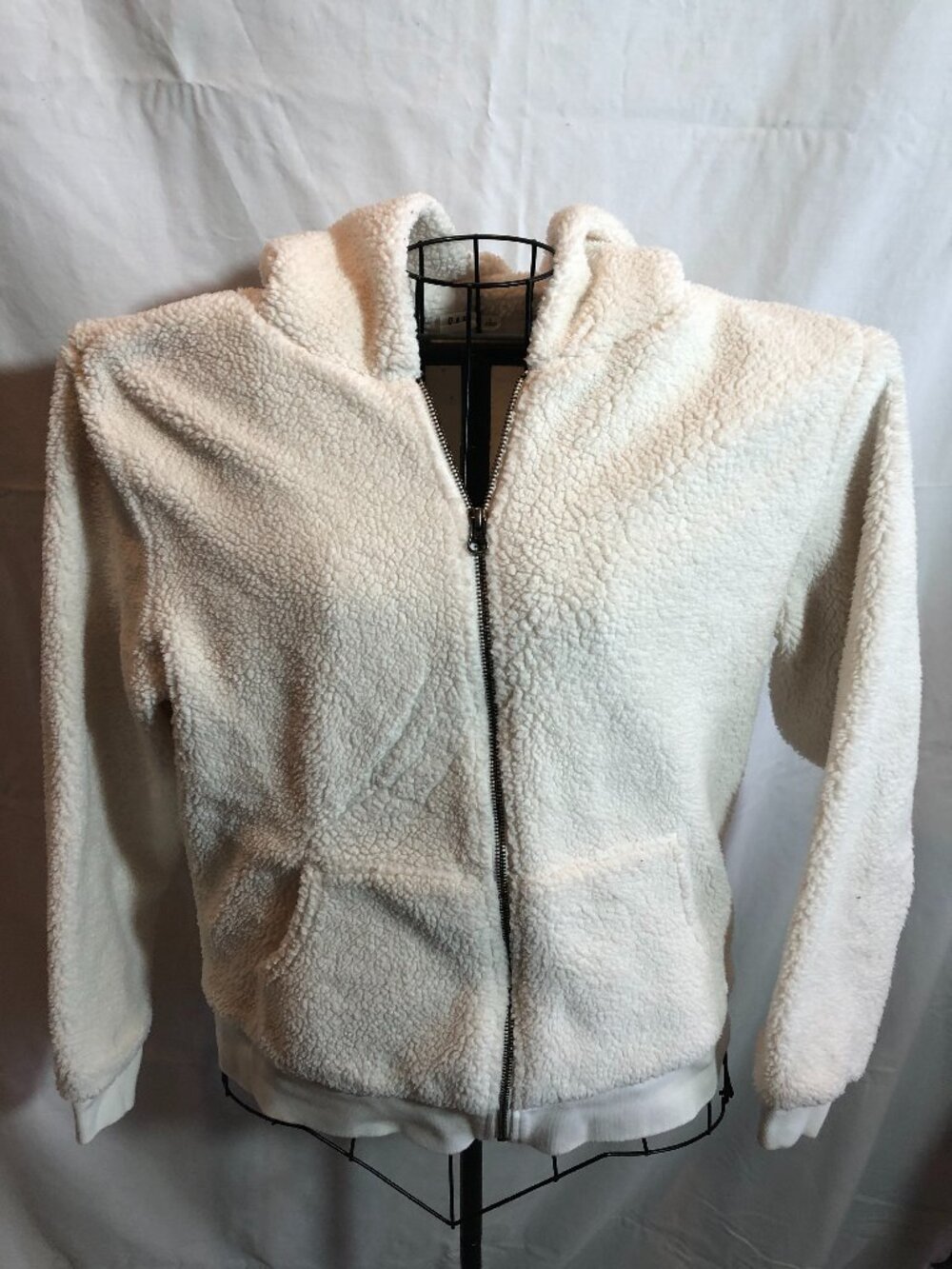 GAP LARGE Ivory Unisex Fleece Hoodie 21" Pit to Pit #SD